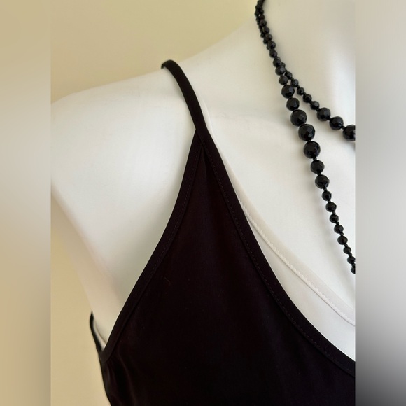 Ivy & Blu Black,White 2 Layered Sheer Light Material Round Spaghetti Straps Sz 8 - Picture 4 of 14